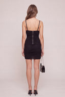 Ruched Cowl Neck Mini Dress