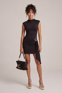 Asymmetrical Sash Front Dress