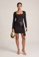 Long Sleeve Tie Waist Dress