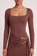 Long Sleeve Tie Waist Dress