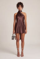 Satin Scarf Mini Dress