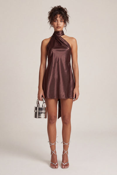 Satin Scarf Mini Dress