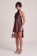 Satin Scarf Mini Dress