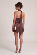 Satin Scarf Mini Dress