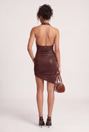Asymmetrical Halter Mini Dress