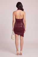 Asymmetrical Halter Mini Dress