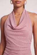 Asymmetrical Halter Mini Dress