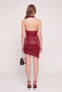 Asymmetrical Halter Mini Dress