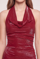 Asymmetrical Halter Mini Dress