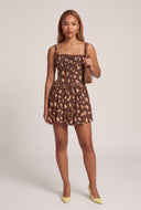 Patterned Corset Bodice Mini Dress