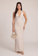 Cowl Halter Maxi Dress