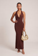 Cowl Halter Maxi Dress