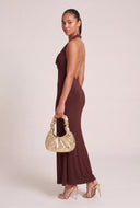 Cowl Halter Maxi Dress