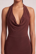 Cowl Halter Maxi Dress