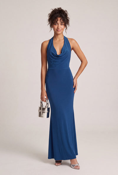 Cowl Halter Maxi Dress