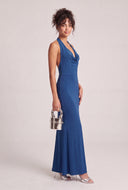 Cowl Halter Maxi Dress