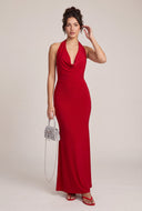 Cowl Halter Maxi Dress