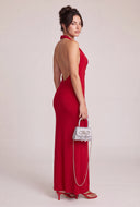 Cowl Halter Maxi Dress