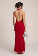 Cowl Halter Maxi Dress