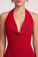 Cowl Halter Maxi Dress