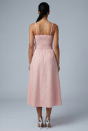 Poplin Smocked Midi Dress