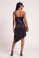 Satin Asymmetrical Midi Dress