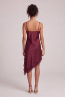 Satin Asymmetrical Midi Dress