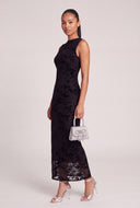 Floral Velvet Burnout Maxi Dress