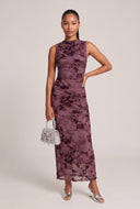 Floral Velvet Burnout Maxi Dress