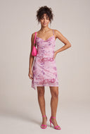 Floral Cowl Neck Mini Dress
