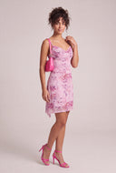 Floral Cowl Neck Mini Dress