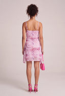 Floral Cowl Neck Mini Dress