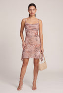 Floral Cowl Neck Mini Dress