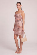 Floral Cowl Neck Mini Dress