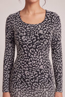 Patterned Cutout Back Mini Dress