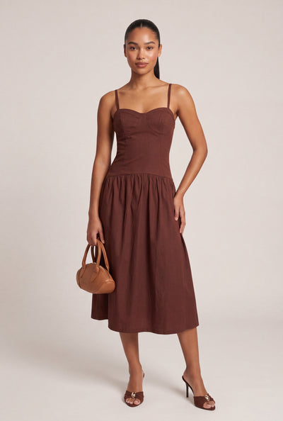 Corset Bodice Midi Dress
