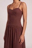 Corset Bodice Midi Dress