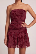 Floral Velvet Burnout Mini Dress