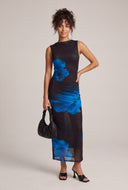 Floral High Neck Maxi Dress