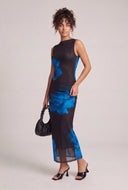 Floral High Neck Maxi Dress