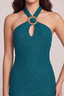 Glitter Halter Mini Dress