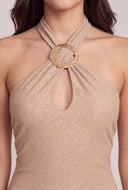 Glitter Halter Mini Dress