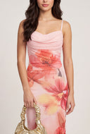 Floral Cowl Neck Maxi Dress