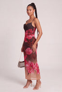 Floral Cowl Neck Maxi Dress
