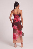 Floral Cowl Neck Maxi Dress