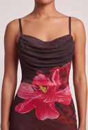 Floral Cowl Neck Maxi Dress