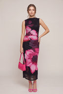 Floral Ruched Maxi Dress