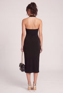 Keyhole Halter Midi Dress