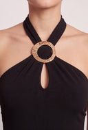 Keyhole Halter Midi Dress