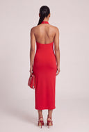 Keyhole Halter Midi Dress